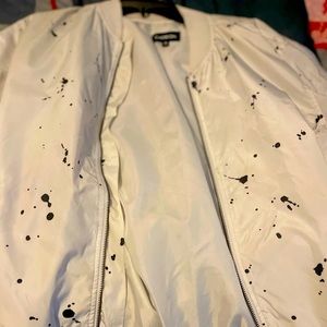 Black and white paint inspire comfortable sized jacket